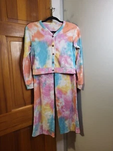 Self Esteem Girls Tie Dye Cropped Set Multicolored Sz XL (16) - Picture 1 of 12