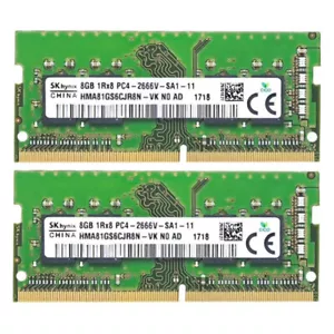 New Hynix 16GB (2X8GB) DDR4 2666MHz PC4-21300 SODIMM Memory Ram HMA81GS6CJR8N-VK - Picture 1 of 6