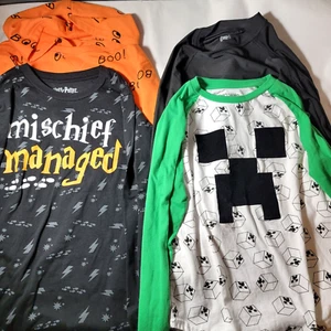 4 Boy Long Sleeve Large Shirt: Cat Jack Boo! Harry Potter, Wondernation, Mojang - Picture 1 of 17