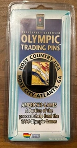 Vintage Atlanta 1996 USA Red, White, Blue Star Olympic Pin in Original Packaging - Picture 1 of 2