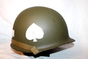 M1 US Military Helmet Airborne Painted Spade Vietnam Era - Picture 1 of 9