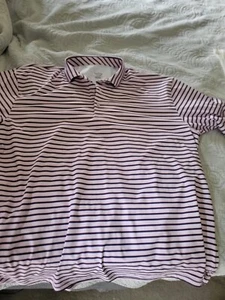 Eagle Golf Mauve with Burgandy/Blue Stripe Golf Shirt - 3XL - Picture 1 of 3