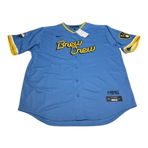 Nike Christian Yelich Jersey Men's XL Blue Milwaukee Brewers 2022 City Connect - Picture 1 of 8