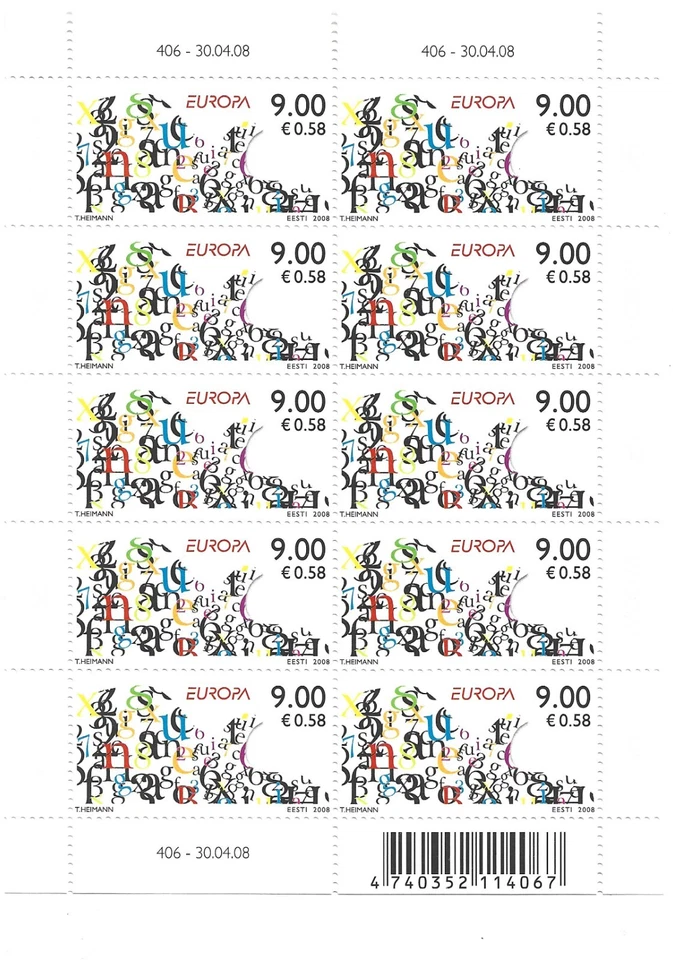 EUROPA CEPT ESTONIA AÑO 2008 MINI HOJA NUEVO Y PERFECTO** MH - Imagen 1 de 1