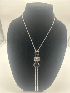 Collar Susan Graver Piedra y Cristal Gota Piedra Roja Plata - Imagen 1 de 4