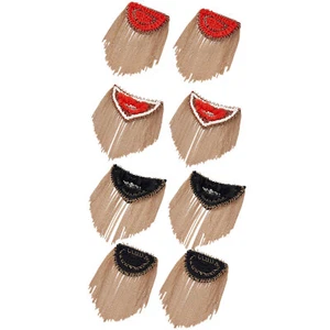 Unisex Women Men Epaulets Tassel Fringe Pads Masquerade Shoulder Patches 2Pcs - Picture 1 of 22