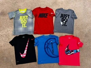 Nike Boys Dri-fit T-shirt Graphic Tee Shirt Sz 6 5/6 Lot Of 6 EUC - Picture 1 of 9