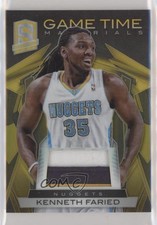 2013-14 Panini Spectra Game Time Materials Gold Prime /10 Kenneth Faried #22