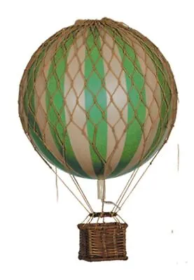 Modell Ballon Grün-Weiß, Kleiner Historischer Gasballon Mit Gondel 8 Cm • 22.95€