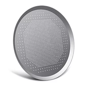 Pizza Oven Pan, Pizza Crisper Pan with Holes, Round Pizza Tray 14 Inch Silver - Picture 1 of 7