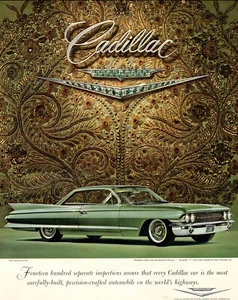 1961 Classic Car AD CADILLAC Coupe de Ville With Matador's Cape 010121 - Picture 1 of 1