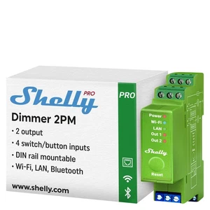 Shelly Pro Dimmer 2PM – Professioneller 2-Kanal Smart-Dimmer für optimale Lichts - Bild 1 von 7