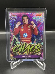 2024 Topps Finest Formula 1 F1 Carlos Sainz Chaos Checker Flag Ferrari #CH-4 - Picture 1 of 2