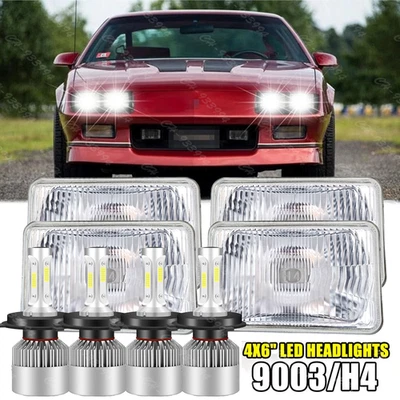 Faros LED altos/bajo DRL para Chevrolet Camaro Iroc-Z Z28 1982-1992 4 piezas 4x6" Foto 1 de 4