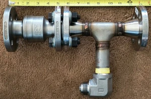 DFT DLC 9402 1" 150# SS Flanged Check Valve w/ Inconel Spring & Welded Tee Adapt - Picture 1 of 24