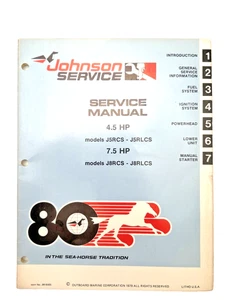 Johnson 1980 4,5 7,5 HP Sea-Horse manual de servicio fueraborda JM-8005 ENVÍO ADV gratuito - Imagen 1 de 11