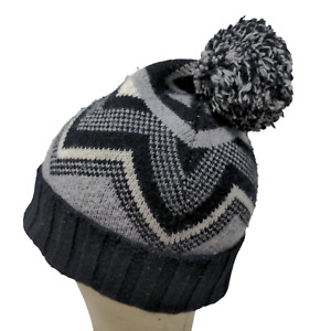 Nordstrom Men's Knit Beanie Hat Cap Wool Cashmere Blend Black Gray One Size