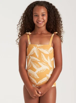 Billabong Girls' Little Sun Yellow Square Neck One Piece Swimsuit L113436 Size 7 - Image 1 of 2