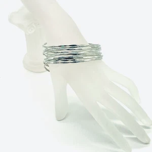 vintage Silver-tone Cuff Bracelet Estate Jewelry Adjustable size - Imagen 1 de 10