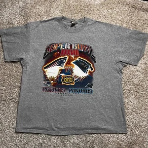 VINTAGE New England Patriots Shirt Mens 2XL XXL Gray NFL Super Bowl 38 XXXVIII - Picture 1 of 12