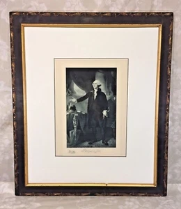 Etching of George Washington in Wood Frame 1901 The Gravure Company of America - Picture 1 of 9