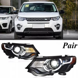Par de luces delanteras LED negras para Land Rover Discovery Sport 2016-2018 - Imagen 1 de 6