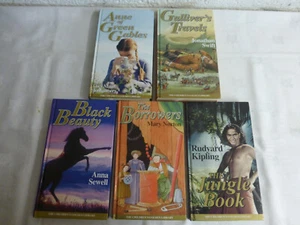 Children's Golden Library x5 Hardbacks- Borrowers, Gulliver, Black, Anne, Jungle - Imagen 1 de 5