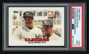 1988 TOPPS YANKEES LEADERS #459 DAVE WINFIELD & WILLIE RANDOLPH HOF PSA 9 MINT