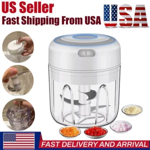 USA Mini Food Processor, Vegetable Garlic Chopper USB Meat Grinder Rechargeable - Picture 1 of 8