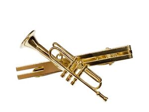 Trompete Krawattennadel Krawattenhalter +Box Miniblings Musik golden Trompeter