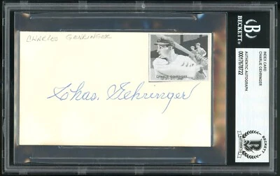 CHARLIE GEHRINGER Signed Index Card Auto Beckett BAS Certified Authentic - Image 1 of 2