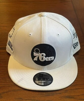 White NEW ERA Philadelphia 76ers Ben Simmons Embroidered 9FIFTY Snapback Hat - Image 1 of 4