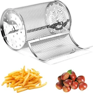 12x18cm Stainless Steel Rotisserie Grill Roaster Drum Oven Basket for Barbecue - Picture 1 of 11