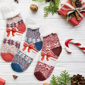 Pack of 3 Women's Premium Warm Sherpa Lined Thermal Christmas Holidays Socks - Picture 1 of 55