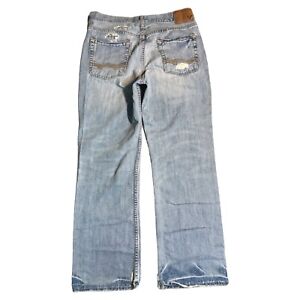 American Eagle Bootcut Denim Light Blue Distressed Jeans Mens Tag 33x32 (34x31)