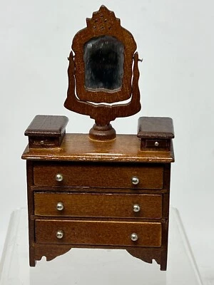 Hello Dolly Brand Dollhouse Miniature Dresser With removable Mirror - Image 1 of 4