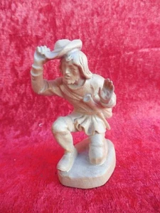 bellissima statuina presepe, legno intagliato, contadino - Foto 1 di 4