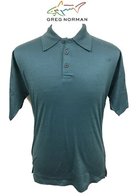 Camisa Polo de Golf Greg Norman Doble Algodón Mercerizado Rendimiento Deportivo Top Aqua Foto 1 de 4