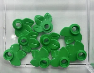 Lego Parts x (9) Ct ~ Green Plant Flower with Bar and Small Pin Hole ~ No 32607 - Picture 1 of 1