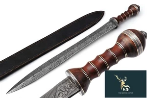 REAL HAND FORGED DAMASCUS STEEL MEDIEVAL ANCIENT WORRIER ROMAN - Picture 1 of 5