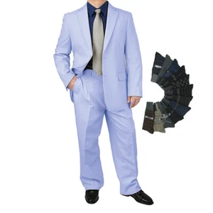 Stilvoller Herrenanzug normaler Passform HELLBLAU & Paar Socken, $ 199+ - Bild 1 von 5