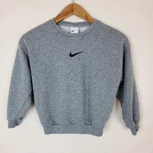Vintage Nike Grey Center Swoosh Pullover Sweatshirt - Picture 1 of 9