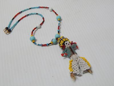 Vintage / Antique Zuni Beaded Chicken Foot Doll Necklace - Old One ! • 78.83$