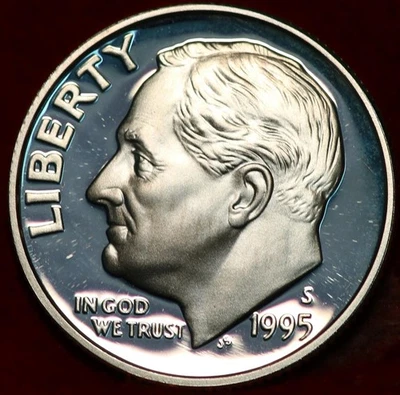 Uncirculated Proof 1995-S San Francisco Mint Silver Roosevelt Dime - Image 1 of 2