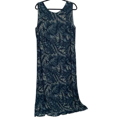 Vestido Valerie Stevens Mujer Talla 16 W Vintage Seda Maxi Tropical Boho Resort Foto 1 de 4