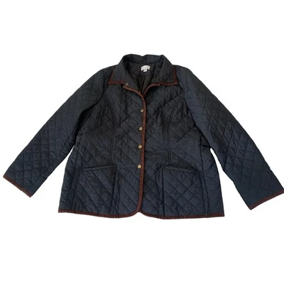 Chaqueta Abrigo Joan Rivers Acolchada Granero Núcleo Negro Marrón - Talla XL Para Mujer Foto 1 de 4