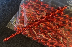 Set of 21 Christmas twisted spiral Icicles Red Plastic 5 1/4" Hanging ornaments - Picture 1 of 2