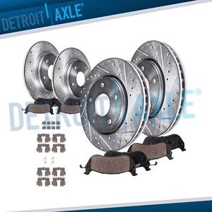 AWD Front Rear Drilled Disc Rotors Brake Pads Kit for Toyota Matrix Pontiac Vibe - Picture 1 of 8