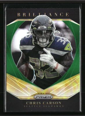 Chris Carson 2020 Panini Prizm Brilliance Green #15 Football Card - Image 1 of 2