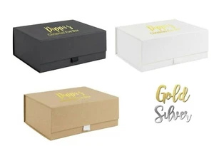 Large personalised christmas hamper Diy box gold print custom name fill yourself - Picture 1 of 5